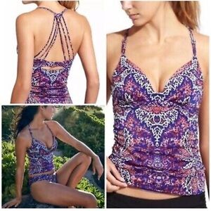 Athleta | Aqualuxe Print Molded Tankini Top ‘ONLY’  in Paradise Print Size Small